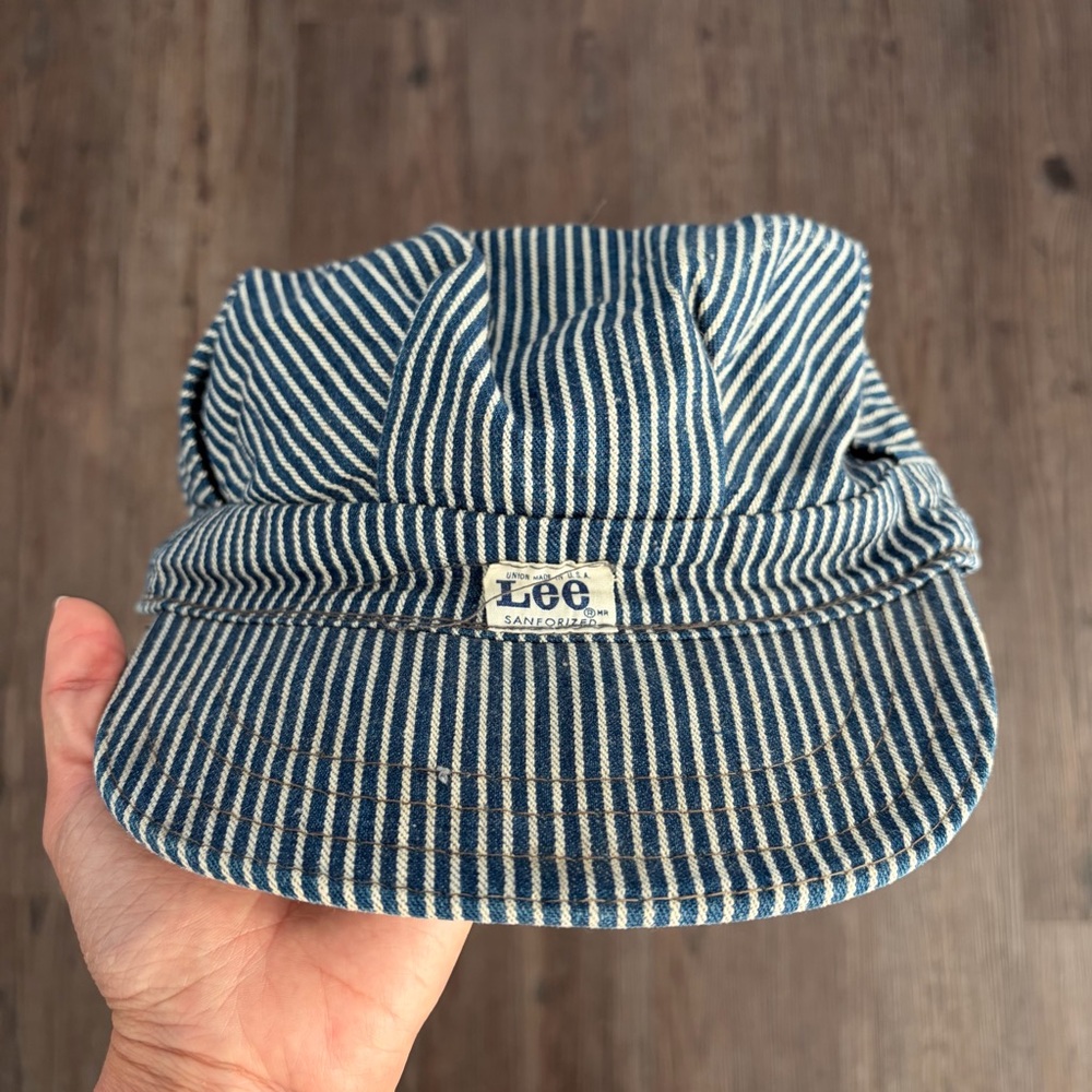 VINTAGE 1950s LEE JEANS SANFORIZED DENIM ENGINEERS HAT Union Made Workwear USA